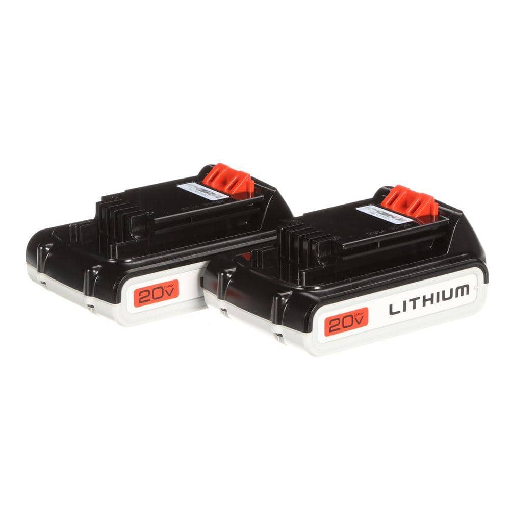 Ansvarlige person Ufrugtbar foder BLACK+DECKER 20V 1.5Ah MAX Lithium-Ion Battery (2 Pack) - Charger Not  Included LBXR20-OPE2 - The Home Depot