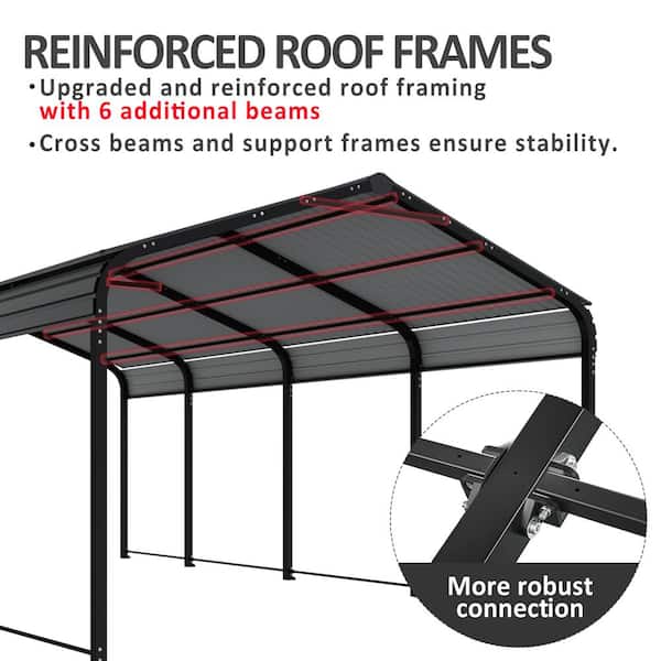 Sizzim 12 ft. W x 20 ft. D Eggshell Shaped Galvanized Steel