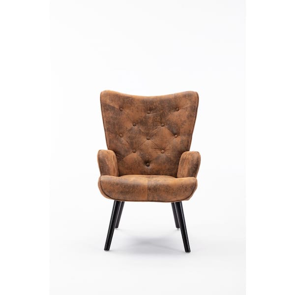ATHMILE Brown Velvet Accent Chair