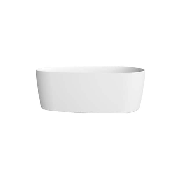 Barclay Products Olivia 59.12 in. x 31.25 in. Soaking Bathtub with End Drain in White/Oil Rubbed Bronze