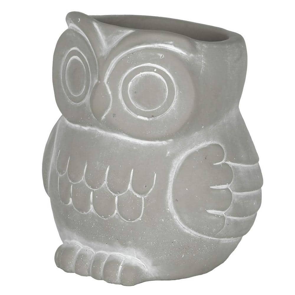 Owl Small Gray Natural Concrete Lightweight Planter with Drainage Holes (4.5 in. L x 4.5 in. W x 4.5 in. H) price history on PriceWatchPro