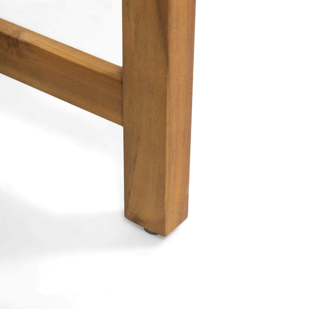 Teak Brown and Mixed Mocha Woven Wood Dining Armchair Pair