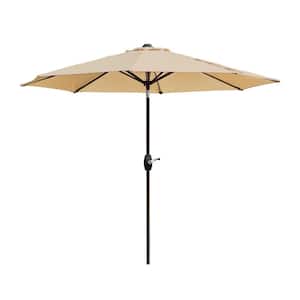 Kingston 9 ft. Market Outdoor Umbrella in Beige with 50 lbs. Concrete Base