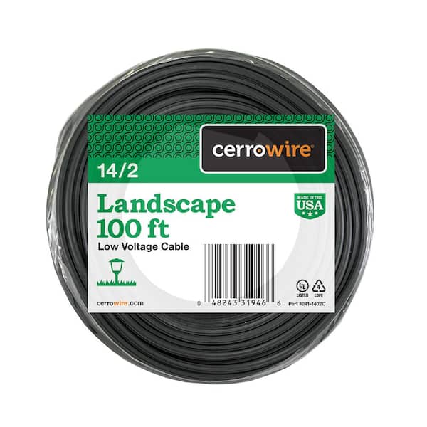 Cerrowire 100 ft. 14/2 Black Stranded Low-Voltage Landscape Lighting Wire