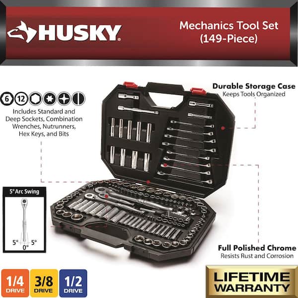 Husky Mechanics Tool Set (149-Piece) H149MTS - The Home Depot