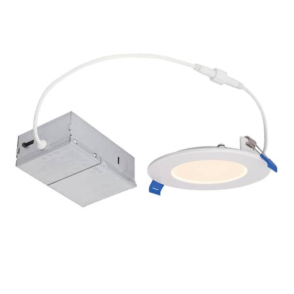 Westinghouse 4 in. Slim 2700K/5000K Selectable New Construction Canless Integrated LED Recessed Light Kit for Shallow Ceilings