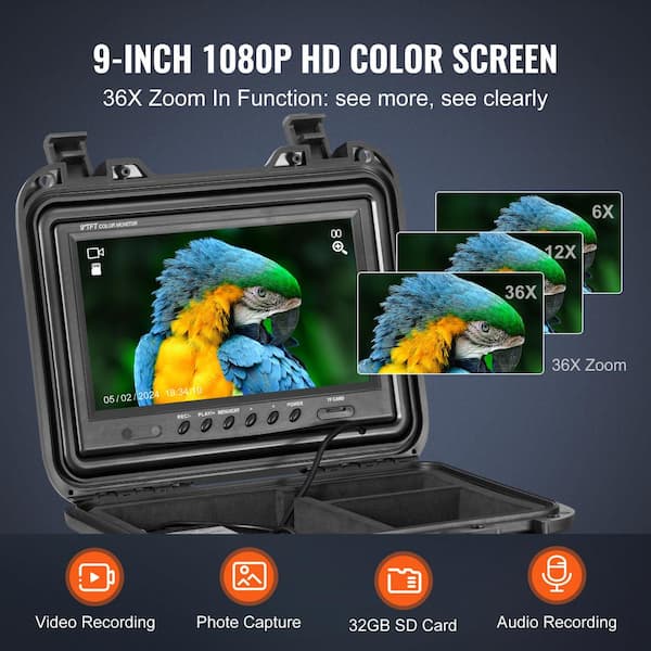 VEVOR Sewer Camera, 165 ft. /50 m, Self-Leveling Pipeline