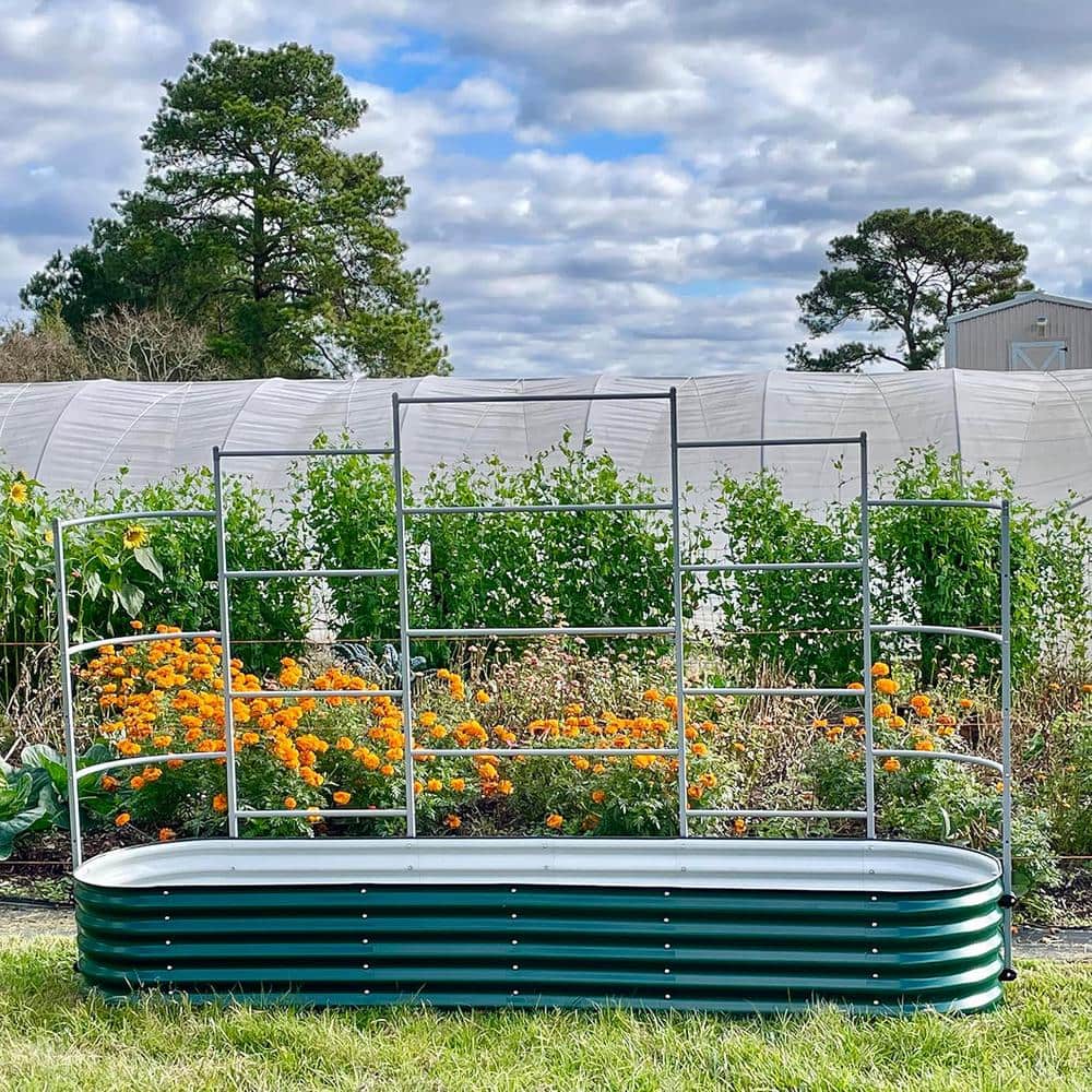 Modular White Metal Garden Trellis Panel System