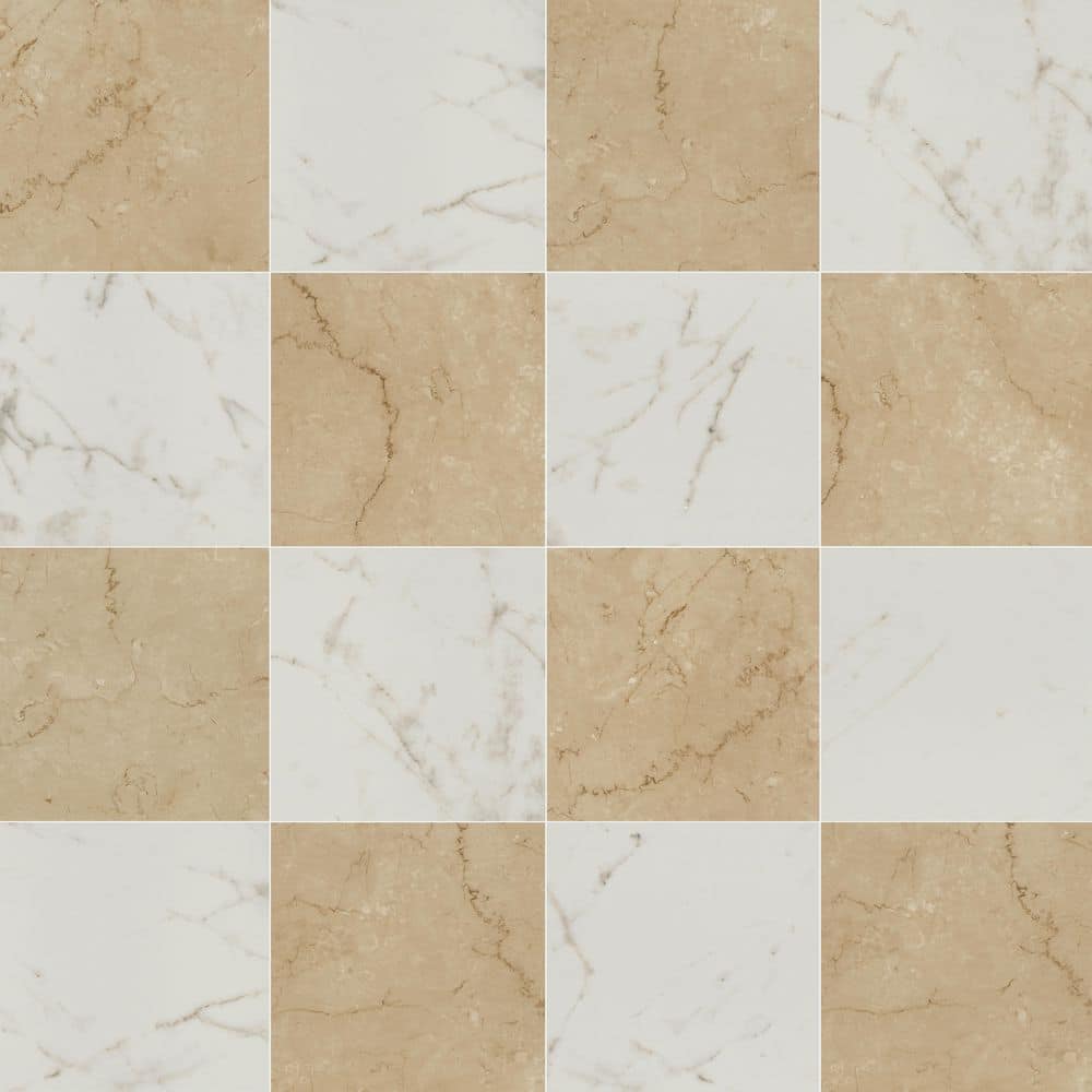 Regency White and Cream 12 in. x 12 in. Matte Glazed Porcelain Floor and Wall Tile Combo (22 sq. ft. /2 Cases) price history on PriceWatchPro