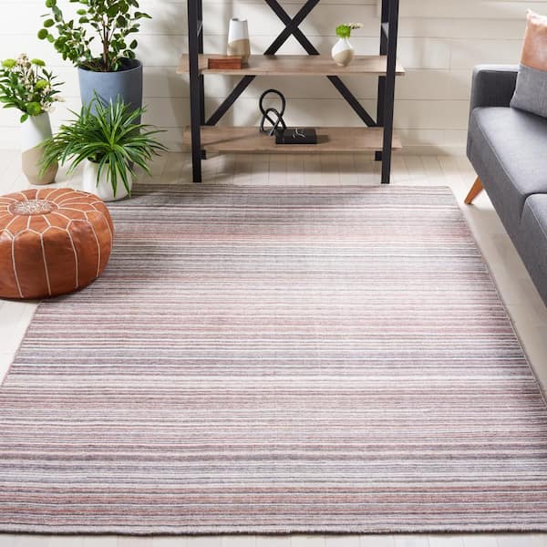 Kilim Red/Gray 8 ft. x 10 ft. Multi-Striped Area Rug