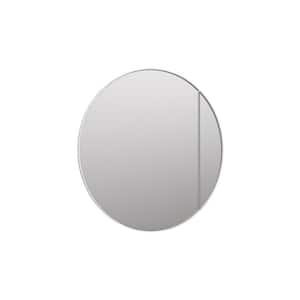 Juno 32 in. W x 32 in. H Round White Recessed/Surface Mount Medicine Cabinet with Mirror in White Finish
