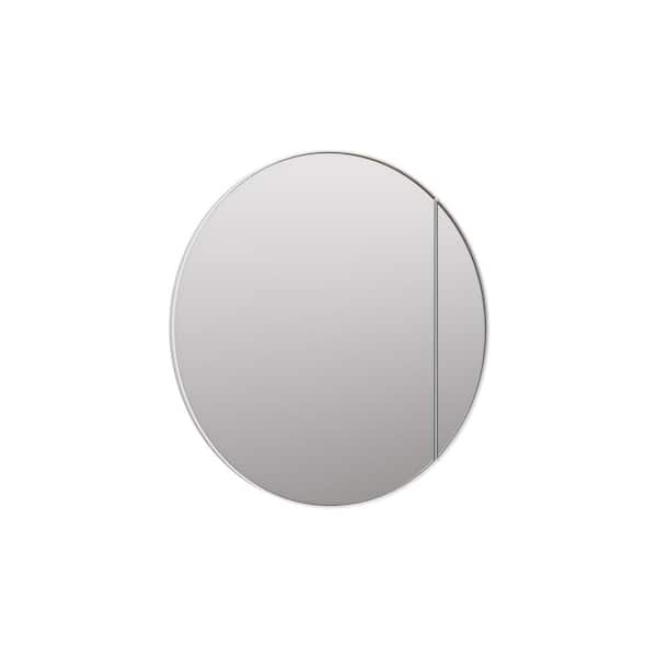 Glass Warehouse Juno 32 in. W x 32 in. H Round White Recessed/Surface Mount Medicine Cabinet with Mirror in White Finish