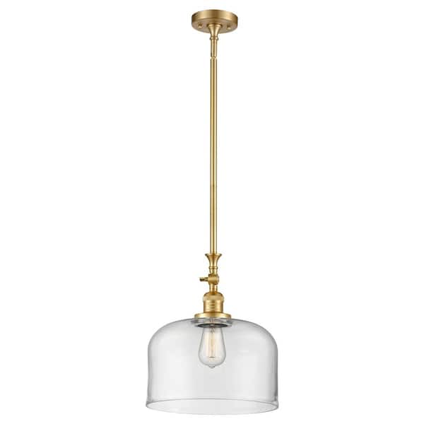 Bell 60-Watt 1-Light Satin Gold Standard Mini Pendant Light with Clear Glass, No Bulbs Included
