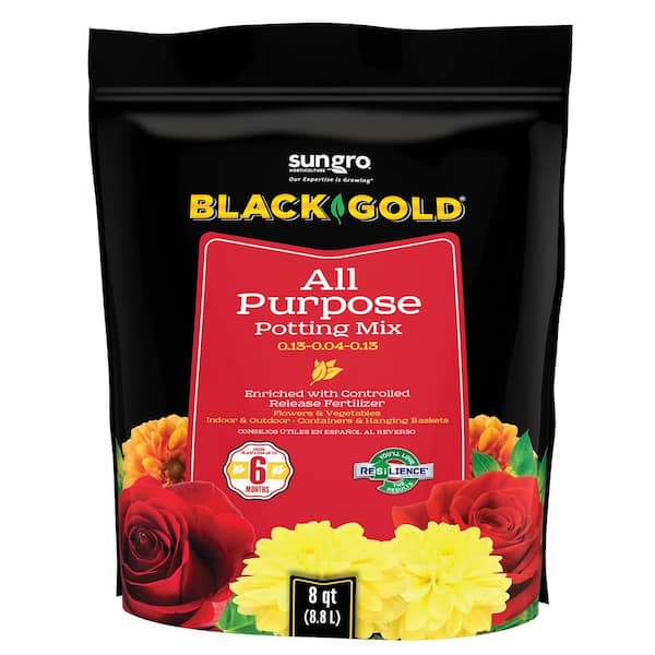 BLACK GOLD 8QT All Purpose Potting Mix 0.13 - 0.04 - 0.13
