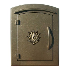 Bronze Column Mount Locking Drop Chute Mailbox with Agave Logo