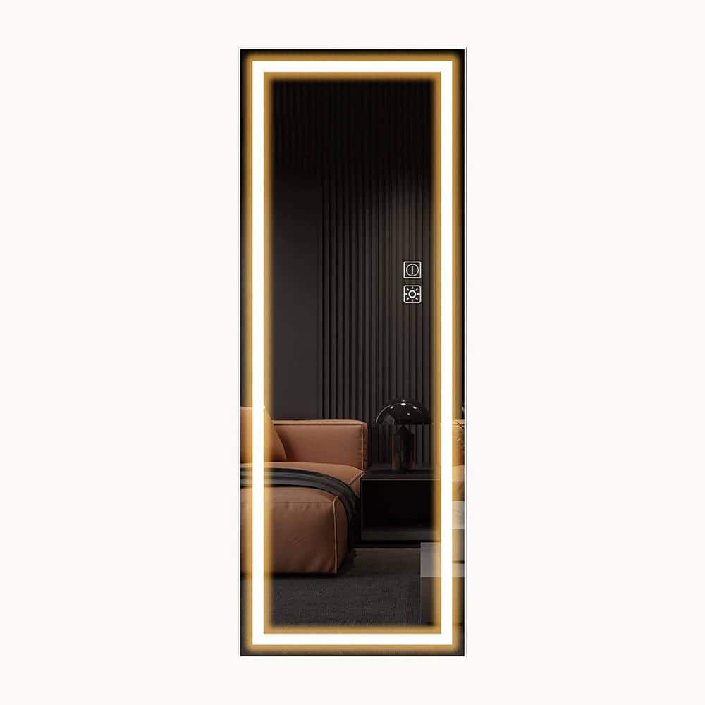 22 in. W x 65 in. H Rectangular Aluminum Framed LED Wall Mount or Floor Sta