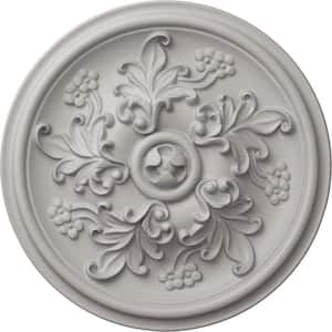 14-1/2 in. x 2-3/4 in. Katheryn Urethane Ceiling Medallion (Fits Canopies upto 2-1/8 in.), Hand-Painted Ultra Pure White