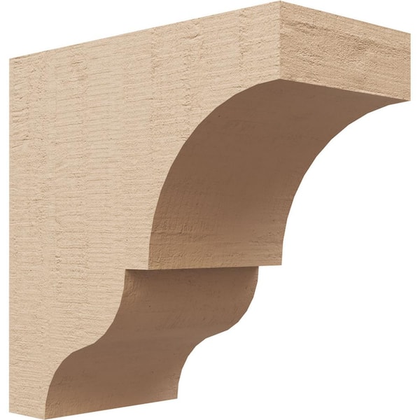 Ekena Millwork 5 in. x 10 in. x 10 in. Series 1 Classic Asheboro Rough Cedar Woodgrain Timberthane Polyurethane Corbel, Primed Tan
