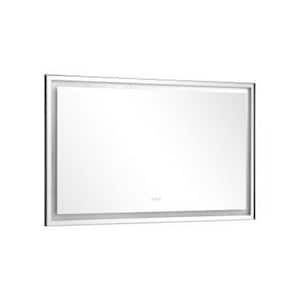 48 in. W x 60 in. H Large Rectangular Metal Framed Dimmable AntiFog Wall Mount LED Bathroom Vanity Mirror in Gold