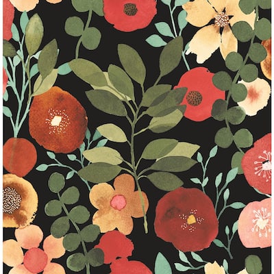 Crown M1196 Donovan Moss Nouveau Floral Wallpaper