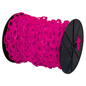 2 in. (#8 in. to 51 mm) x 125 ft. Reel Safety Pink Plastic Chain