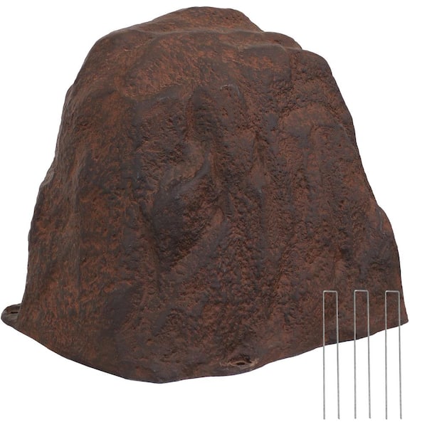 Sunnydaze Artificial Polyresin Landscape Rock with Stakes - Brown