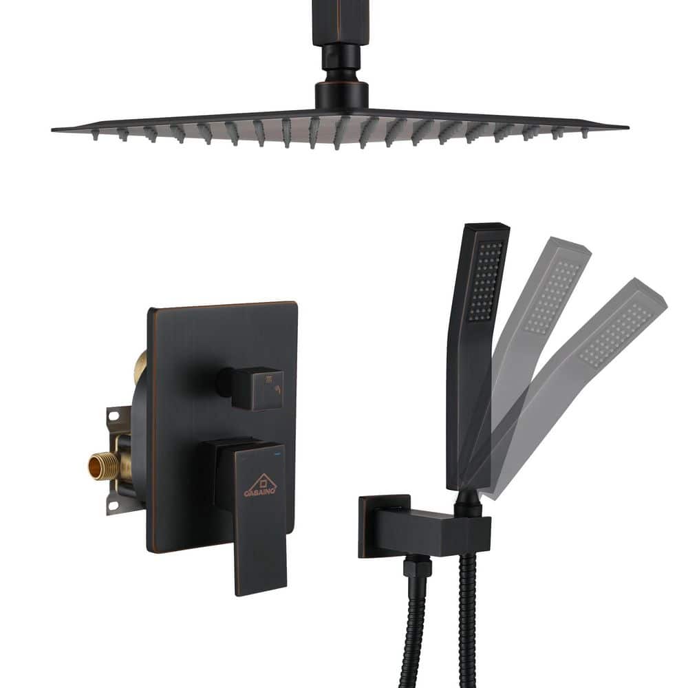 2-spray 10 in. Ceiling-Mounted Dual Fixed and Handheld Shower Head in Oil Rubbed Bronze price history on PriceWatchPro