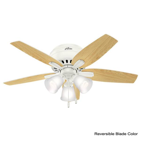 42 in LED Indoor White Ceiling Fan with Light Kit Reversible Blades and Motor 