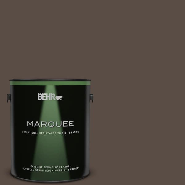 BEHR MARQUEE 1 gal. #PPU5-19 Dark Truffle Semi-Gloss Enamel Exterior Paint & Primer