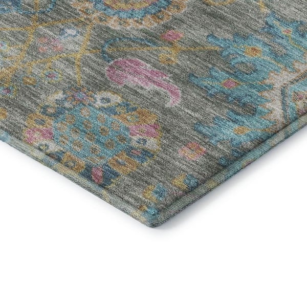 Mayfield Premium Machine Washable Abstract AMF2151 Aloe 3 ft. x 4 ft. Area Rug
