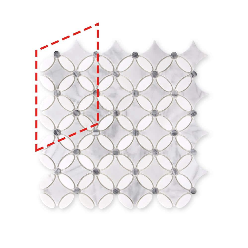 Reviews for sunwings Coin Waterjet Gray 6 in. x 6 in. Polished Thassos