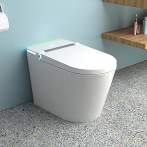 1-Piece 1.28 GPF Single Flush Elongated Smart Toilet in White with Heated Bidet Seat and Automatic Flush