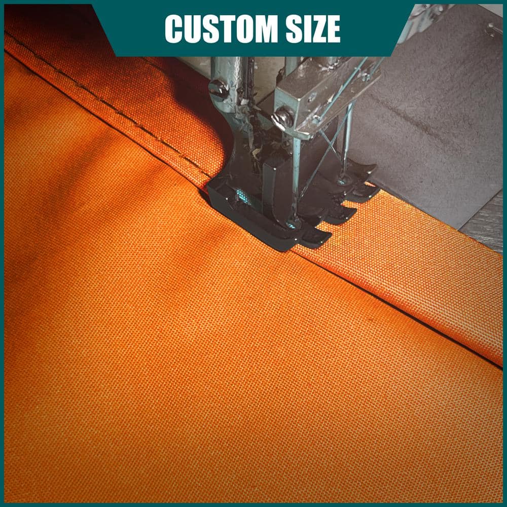 Orange Waterproof 16' Triangle Shade Sail with Stainless Steel D-Rings