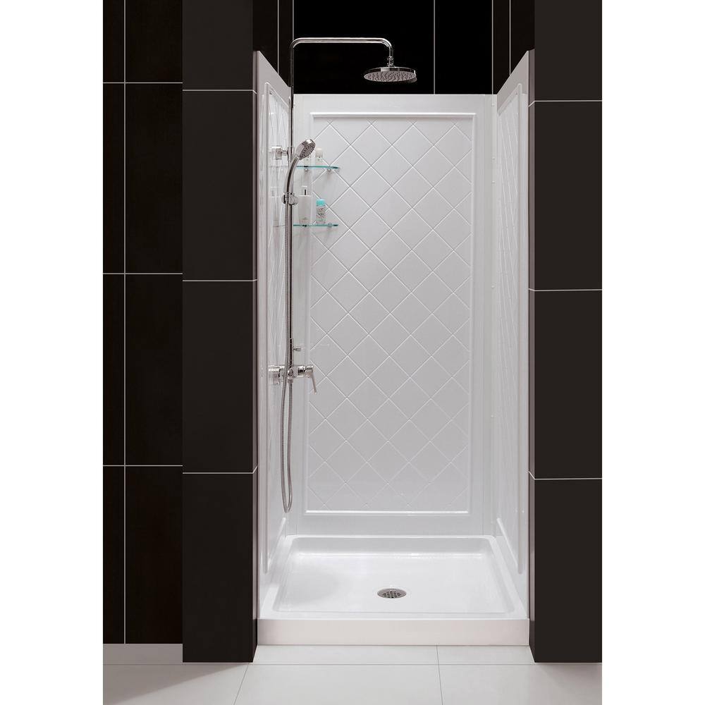 Aqua Fold 36" Frameless Chrome Shower Kit with Clear Glass