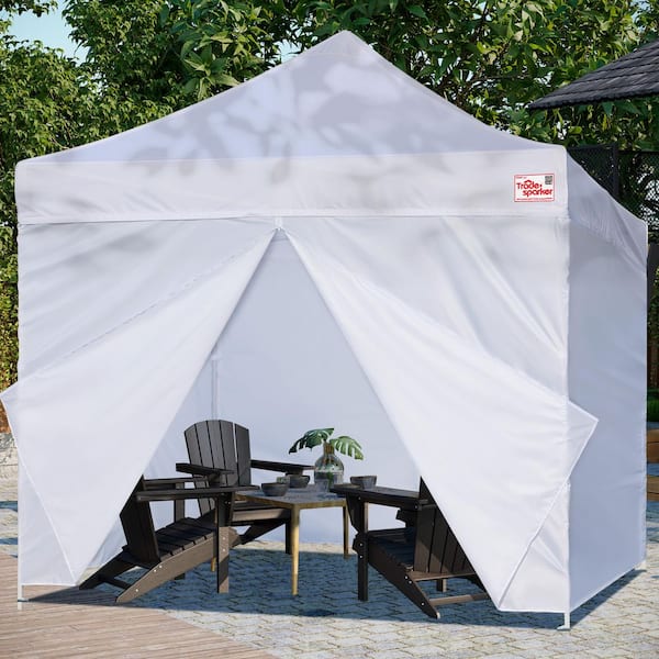 popopoページ Outsunny 10 ft. x 10 ft. Pop Up White Canopy, Foldable
