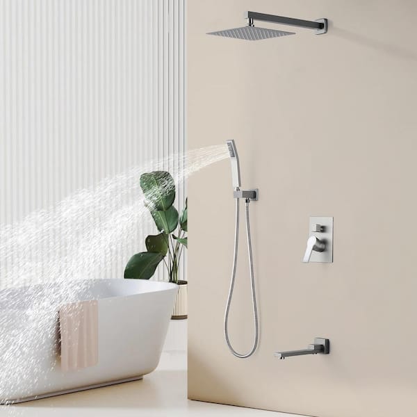 3-Spray Tub & Shower Faucet w/ 12in Shower Head