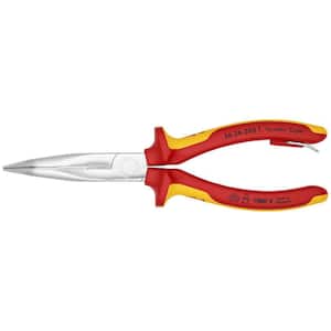 Long Nose 40° Angled Pliers with Cutter-1000V Insulated-Tethered Attachment, 8"