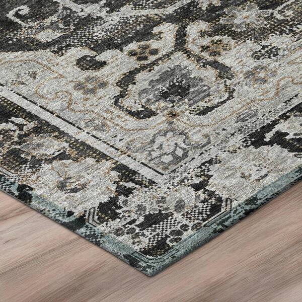 Chantille Machine Washable Indoor/Outdoor Abstract ACN3160 Black 3 ft. x 5 ft. Area Rug