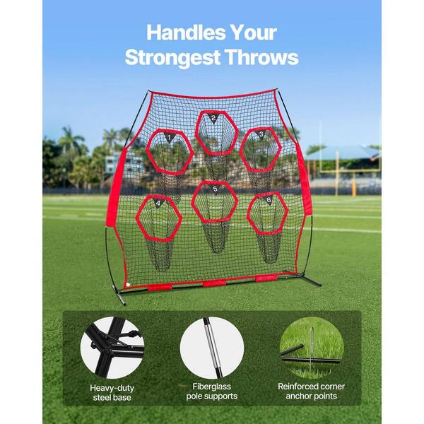 VEVOR 8 x 8 ft. Football Trainer Throwing Net, Training Throwing