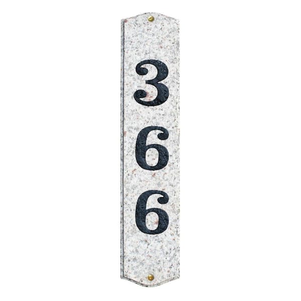 QualArc Wexford Vertical Granite Address Plaque in Autumn Leaf Natural Stone Color