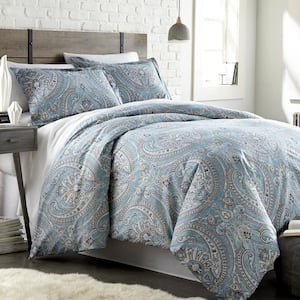 aqua paisley duvet cover