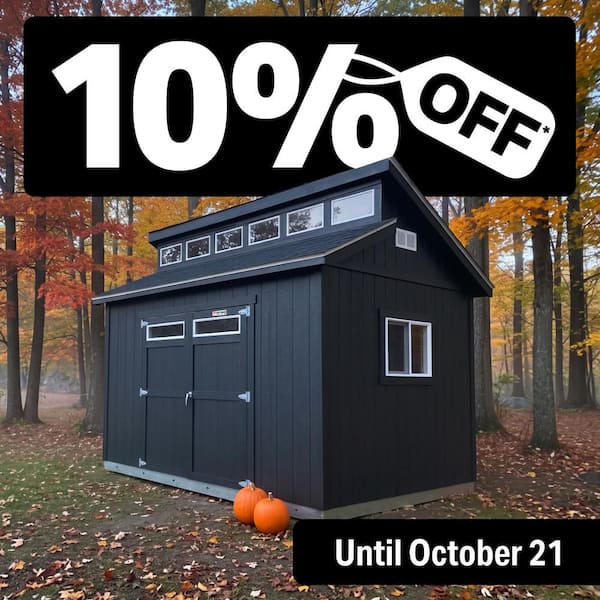 Professionally Installed Tahoe Lakeridge 10 ft x 12 ft Wood Storage Shed with 7 ft. High Sidewall (120 sq. ft.)