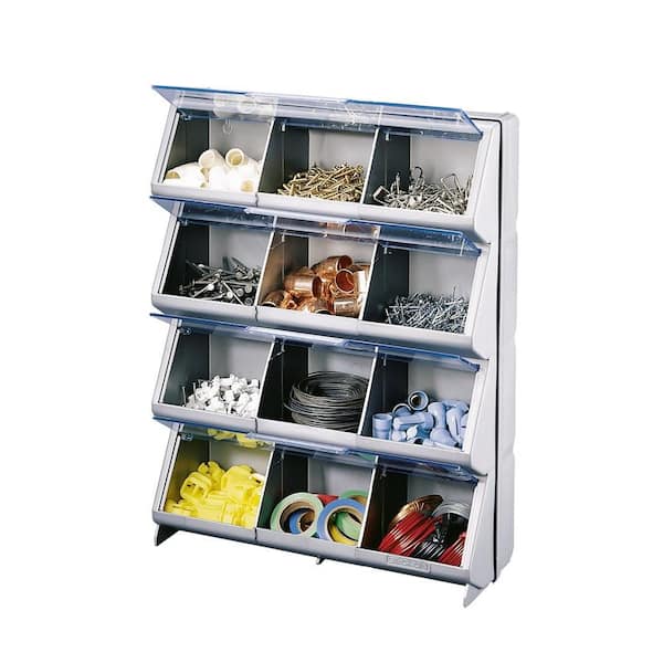 Stack-On 14.38 in. Clear-View 12-Bin Organizer