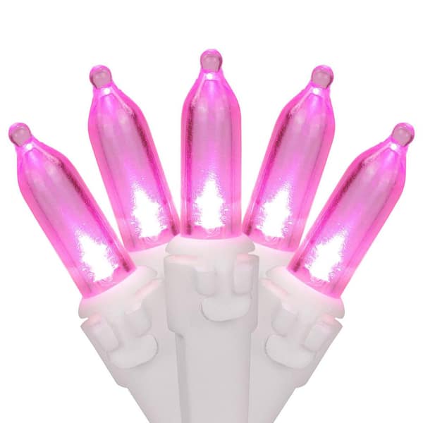 Northlight Set of 50 Pink LED Mini Christmas Lights with White Wire