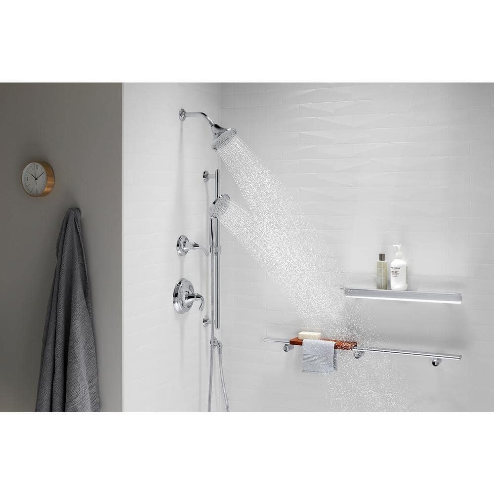 Polished Chrome Multi-Function Wall Mounted Showerhead