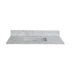 43 in. W x 22 in. D Bathroom Engineered Stone Composite Vanity Top in Carrara White with Rectangular Single Sink