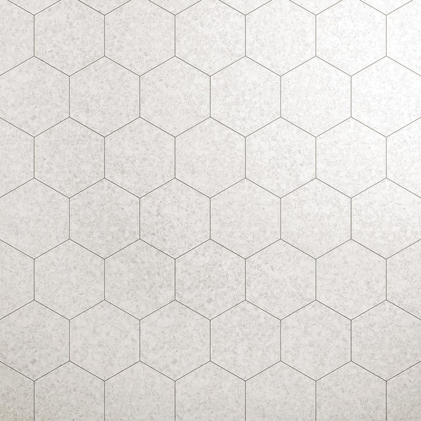 Ivy Hill Tile Malati White 4 in. x 0.31 in. Matte Porcelain Hexagon Tile Sample