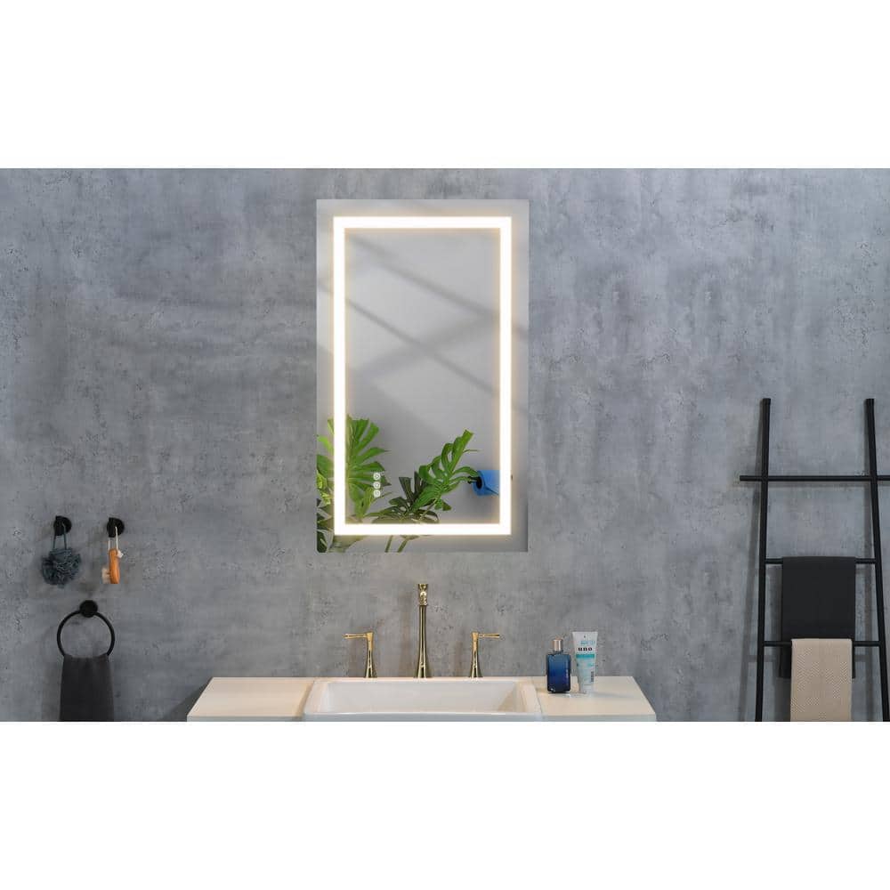 24 in. W x 36 in. H Large Rectangular Framed LED Dimmable Wall Bathroom Van