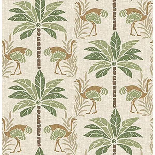 Stroll Along Deco Aloe Vinyl Peel and Stick Wallpaper Roll (Covers 30.75 sq. ft)