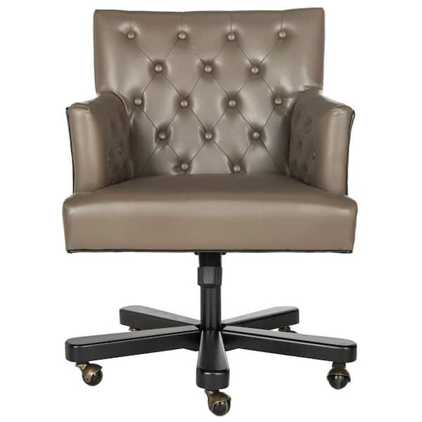SAFAVIEH Chambers Brown Faux Leather Office Chair